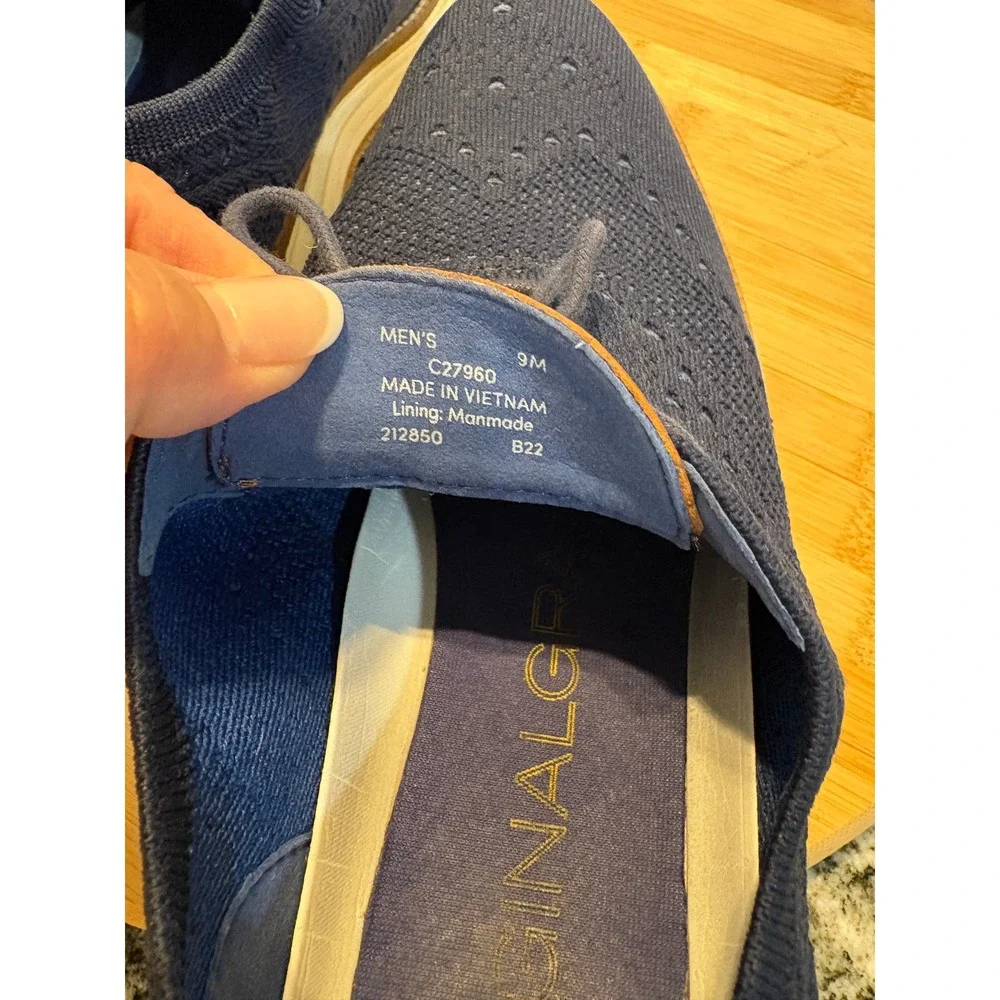 Cole Haan Mens ZERØGRAND Knit Oxford Dress‎ Shoes - Blue, Size 9M
